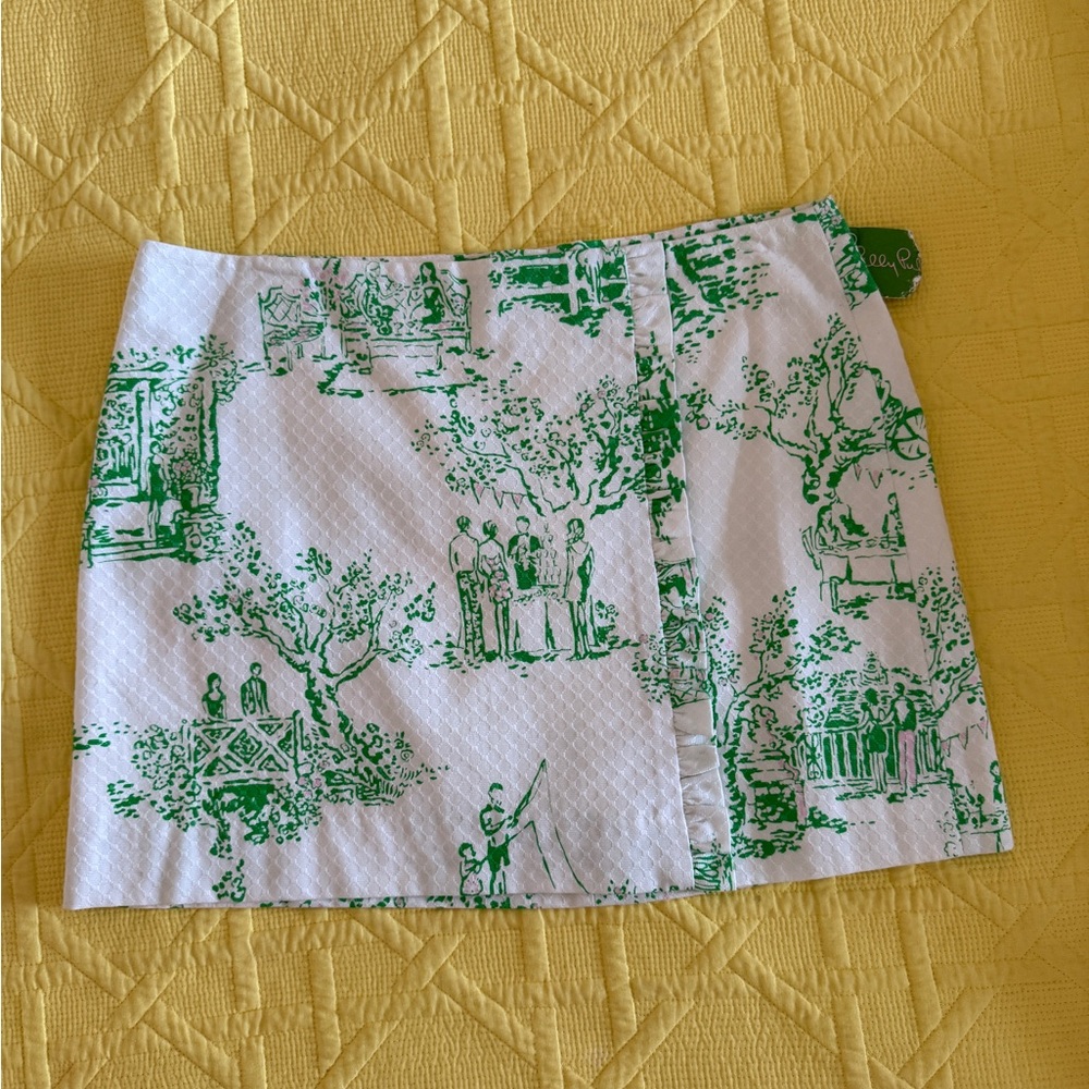 Lilly Pulitzer White and Green Golf Skirt